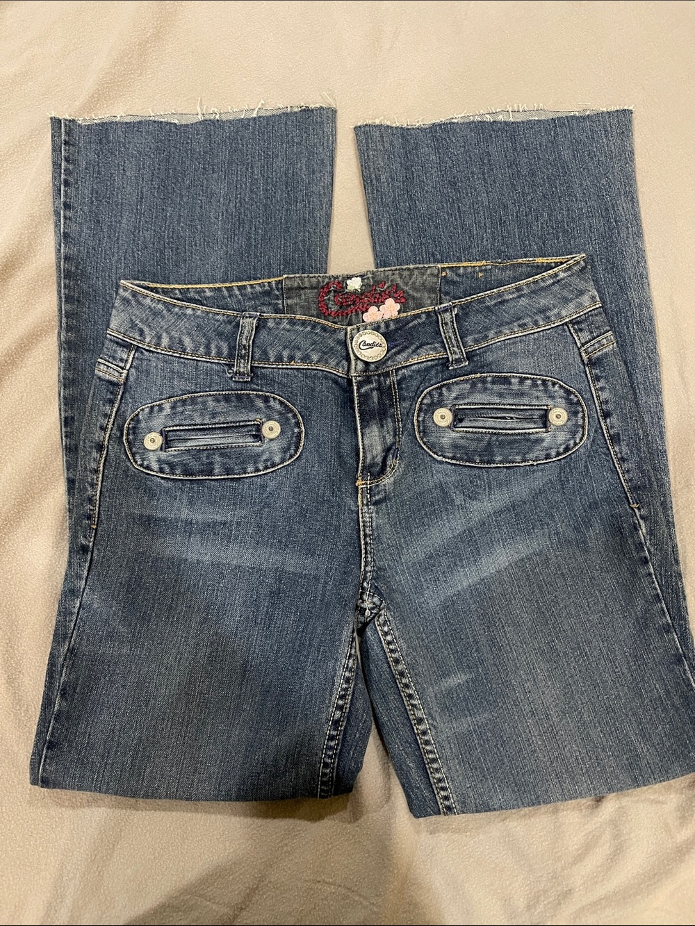 Vintage! Y2K! Candie's Blue Jeans with Front Pocket Tabs